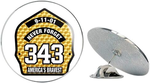 Firefighter 911 Never Forget 343 Gold Leaf lookMetal 0.75" Lapel Hat Pin Tie Tack Pinback in Saudi Arabia