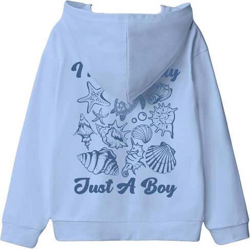 Verdusa Boy's Cute Sea Turtle Graphic Sweatshirts Streetwear Lightweight Pullover Hoodies in Saudi Arabia