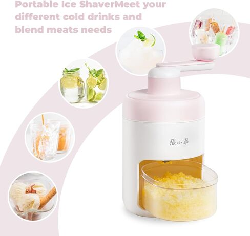 ZHANG XIAO QUAN SINCE 1628 Hand-cranked Shaver Ice and Snow Cone Machine, Manual Shaved Ice Machine Household Protable Small Slushie Machine - BPA Free in Saudi Arabia