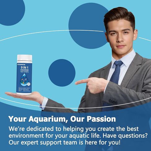 Aquarium Water Test Kit for Freshwater: 125ct 9 in 1 Aquarium Test Strips for Fish Tank Monitor pH Chlorine Hardness Nitrate, Nitrite,ect in Saudi Arabia