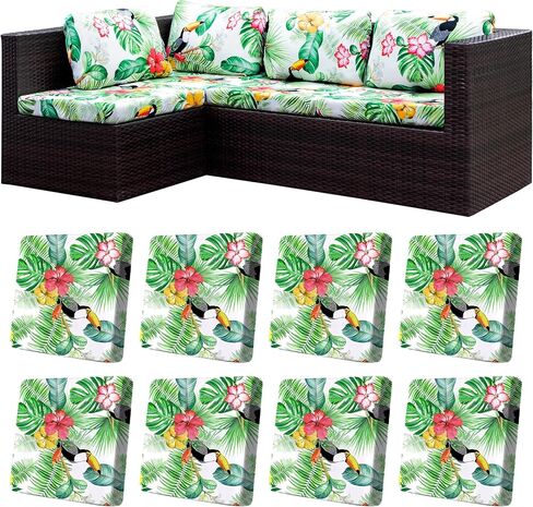 8Pcs Stretch Patio Cushion Covers,Outdoor Couch Covers Replacement,Outdoor Couch & Sofa Slipcovers,for Patio Furniture Cushion Covers,Washable Reusable Furniture Protector (Wine red,Cover Only) in Kuwait