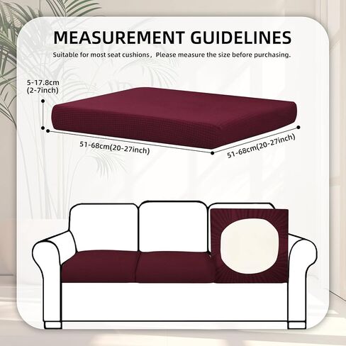 8Pcs Stretch Patio Cushion Covers,Outdoor Couch Covers Replacement,Outdoor Couch & Sofa Slipcovers,for Patio Furniture Cushion Covers,Washable Reusable Furniture Protector (Wine red,Cover Only) in Kuwait