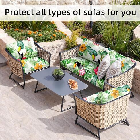 8Pcs Stretch Patio Cushion Covers,Outdoor Couch Covers Replacement,Outdoor Couch & Sofa Slipcovers,for Patio Furniture Cushion Covers,Washable Reusable Furniture Protector (Wine red,Cover Only) in Kuwait