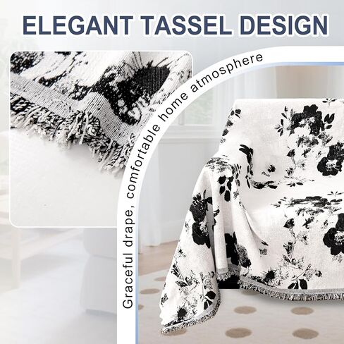 Sectional Couch Covers for Sectional Sofa 1OO% Waterproof L Shaped Couch Cover Blanket Dog Pet Friendly 2 pcs Chenille Washable L Shape Sofa Cover Protector (XX-Large, Black Flower) in Saudi Arabia