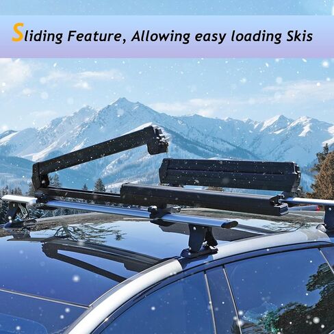 Ski & Snowboard Roof Racks with Anti-Theft Lock, 28'' Ski Carrier Rack Fits 6 Pairs Skis or 4 Snowboards in Saudi Arabia