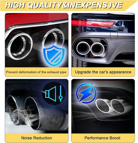 4 inch Inlet Exhaust Tip, 6" Outlet 15" Overall Length Stainless Steel Exhaust Tail Pipe, Bolt-On, Rolled Edge, Slant Sleek Angle Cut, Polished Tailpipe, Silvery in Saudi Arabia