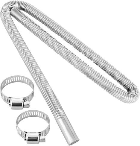 23.6 Inches Stainless Steel Exhaust Hose, 1 Inch Flexible Tank Diesel Heater Exhaust Pipe with 2 Hose Clamps, Air Heater Exhaust Tubing for Gas Fuel Tank Vent Hose (23.6 inch) in Saudi Arabia