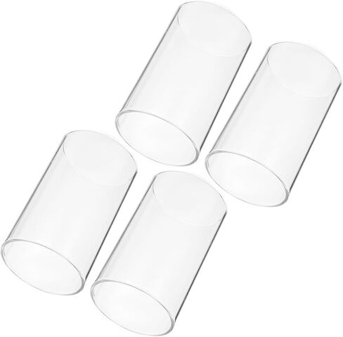 VALICLUD 4PCS Windproof Glass Candle Covers Cylinder Candle Shades Glass for Tealight and Votive for Home Decor and Events in Saudi Arabia