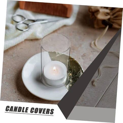 VALICLUD 4PCS Windproof Glass Candle Covers Cylinder Candle Shades Glass for Tealight and Votive for Home Decor and Events in Saudi Arabia