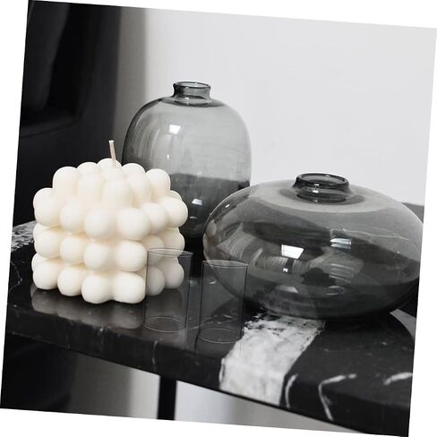 VALICLUD 4PCS Windproof Glass Candle Covers Cylinder Candle Shades Glass for Tealight and Votive for Home Decor and Events in Saudi Arabia