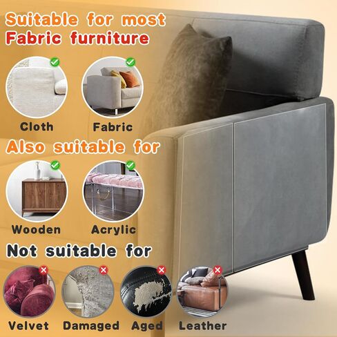 Cat Scratch Furniture Protector - Specially Designed for Leather Furniture, Easy to Remove Anti-Scratch Couch Protector from Cat Claws, No Pins, 8 Pack in Kuwait