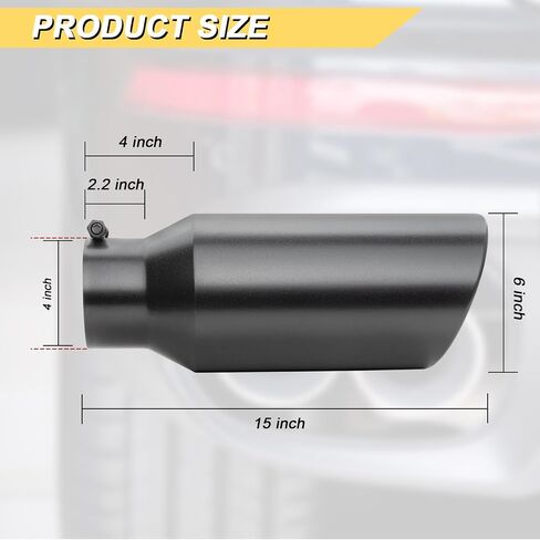 طرف عادم مدخل 4 بوصة ، 6 "مخرج 15" طوّل طول أنبوب عادم من الفولاذ المقاوم للصدأ ، الترباس ، حافة مدفوقة ، قطع زاوية أنيقة مائلة ، أنبوب مصقول ، أسود in Kuwait