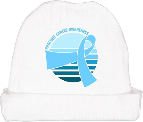 inktastic Prostate Cancer Awareness- Light Blue Ribbon Over Baby Beanie Hat in Saudi Arabia