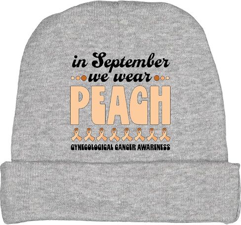 inktastic in September We Wear Peach- Gynecological Cancer Baby Beanie Hat in Saudi Arabia
