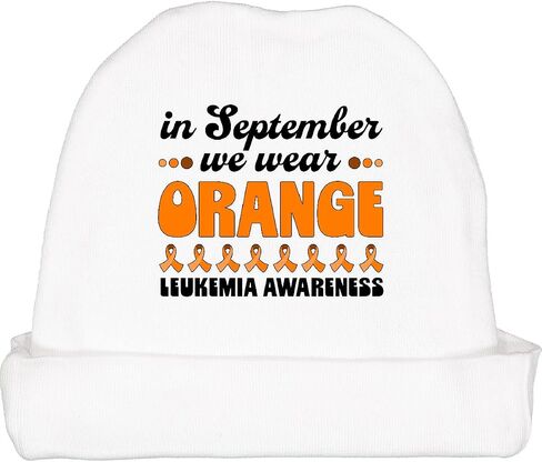 inktastic in September We Wear Orange- Leukemia Awareness Baby Beanie Hat in Saudi Arabia