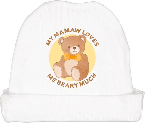 inktastic My Mamaw Loves Me Beary Much Baby Beanie Hat in Saudi Arabia