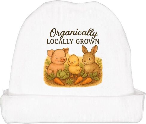 inktastic inktastic organslically cholling cute farm leuties baby beane hat in Saudi Arabia