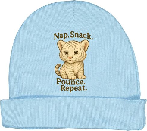 inktastic Cute Tiger Cub Nap Snack Pounce Repeat Baby Beanie Hat in Saudi Arabia