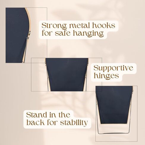 Oversized Arched Mirror 70x39 - Gold Thin Frame, Explosion-Proof Glass, Full-Length in Saudi Arabia
