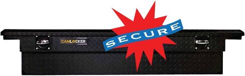 CAMLOCKER S71LPMB 71 Inch Low Profile Crossover Tool Box, Heavy Duty Aluminum, Matte Black, Secure Storage For Pickup Trucks, Weather Tight Construction, with Sliding Tool Tray Organizer, Made in USA in Saudi Arabia