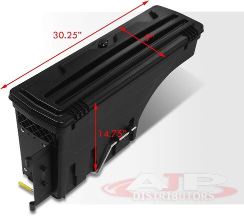 AJP Distributors خلفية الشاحنة السرير العجلة بئر 2PIES 2PIES STORGING TOOL TOOL BOX SET W/LOCK+KEY FOR RAM 1500 2500 3500 for Fleetside Pickup 02 03 05 06 07 08 09 10 11 12 13 14 15 16 18 19 20 in Saudi Arabia