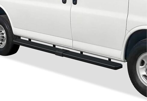 APS Premium 6in الفولاذ المقاوم للصدأ للركض الأسود متوافق مع Chevy Express GMC Savana 1500 2500 3500 2003-2025 الحجم الكامل فان 3 أبواب (Nerf Bars Side Steps Side Bars) in Saudi Arabia
