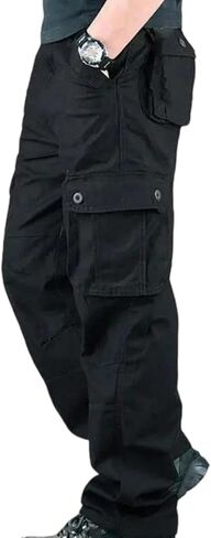 Men's Cotton Cargo Pants Overalls Outdoor Work Hiking Trousers Casual Clothing in Saudi Arabia