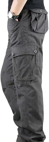 Men's Cotton Cargo Pants Overalls Outdoor Work Hiking Trousers Casual Clothing in Saudi Arabia