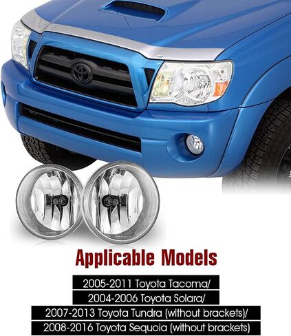 أضواء الضباب Autowiki تتناسب مع 2005-2011 Toyota Tacoma/ 08-16 Sequoia/ 07-13 Tundra/ 04-06 Solara مع عدسة صفراء 2pcs in Saudi Arabia