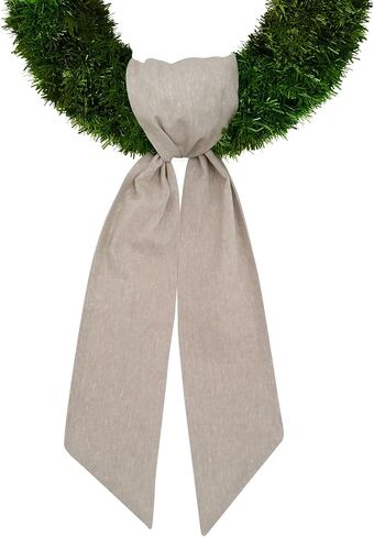 Christmas Wreath Sash for Front Door, White Burlap Sash Baby Shower Wreath Accessories for Home Birthday Thanksgiving Day Decorations in Saudi Arabia