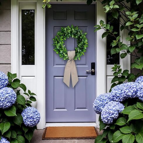 Christmas Wreath Sash for Front Door, White Burlap Sash Baby Shower Wreath Accessories for Home Birthday Thanksgiving Day Decorations in Saudi Arabia