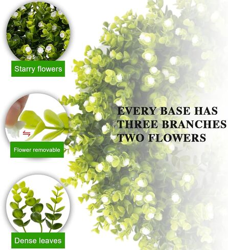 REALIFE 20" Boxwood Wreath Decorations for Home Artificial Wreath for Front Door Wreath with Gypsophila for Valentine Thanksgiving Wedding Party Decorations Wreath Outdoor and Indoor Fall Wreath in Kuwait