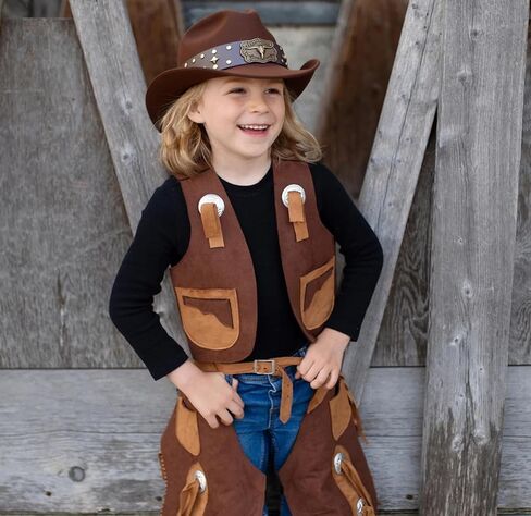 Kids Western Cowboy Hat for Boys Girls - Felt Fedora-Jazz-Hat for Kids 2-6Years in Kuwait