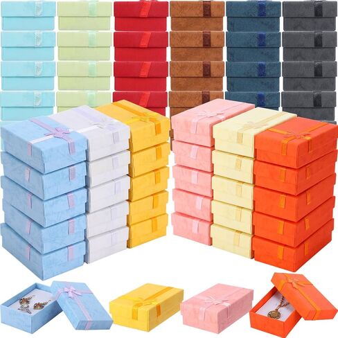 Inbagi 120 Pcs Jewelry Gift Boxes Bulk Small Cardboard Jewelry Boxes with Lids Cajitas para Joyeria for Rings Pendants Earring Necklaces Anniversaries Weddings Birthdays 12 Colors 3.15x1.97x1.18 Inch in Saudi Arabia