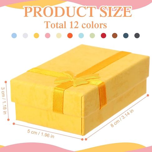 Inbagi 120 Pcs Jewelry Gift Boxes Bulk Small Cardboard Jewelry Boxes with Lids Cajitas para Joyeria for Rings Pendants Earring Necklaces Anniversaries Weddings Birthdays 12 Colors 3.15x1.97x1.18 Inch in Saudi Arabia