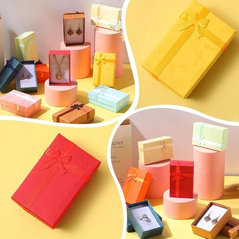 Inbagi 120 Pcs Jewelry Gift Boxes Bulk Small Cardboard Jewelry Boxes with Lids Cajitas para Joyeria for Rings Pendants Earring Necklaces Anniversaries Weddings Birthdays 12 Colors 3.15x1.97x1.18 Inch in Saudi Arabia
