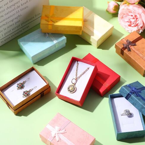 Inbagi 120 Pcs Jewelry Gift Boxes Bulk Small Cardboard Jewelry Boxes with Lids Cajitas para Joyeria for Rings Pendants Earring Necklaces Anniversaries Weddings Birthdays 12 Colors 3.15x1.97x1.18 Inch in Saudi Arabia