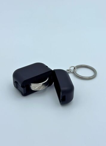 Ultra Slim Ring Case with Keychain – Portable Gym Jewelry Box, Compact Travel Ring Holder, Small Black Jewelry Organizer for Women and Men(1.4 x 1.4 x 0.7 in) in Saudi Arabia