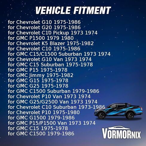 طقم عمود ذراع التحكم في التعليق العلوي في شيفروليه C10 ، بيك آب ، G10 VAN 1973 1974 1975 1976 1977 1978 1979 1980 1981 1982 1983 1984 1985 1986 1 x in Kuwait