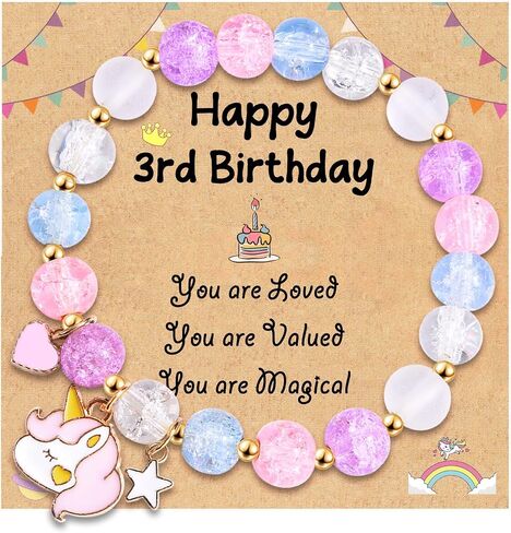 Leyung Birthday Gifts for Girls, Beaded Bracelet Birthday Decorations Gifts for 3 4 5 6 7 Year Old Girls Daughter Granddaughter Niece Sister in Saudi Arabia
