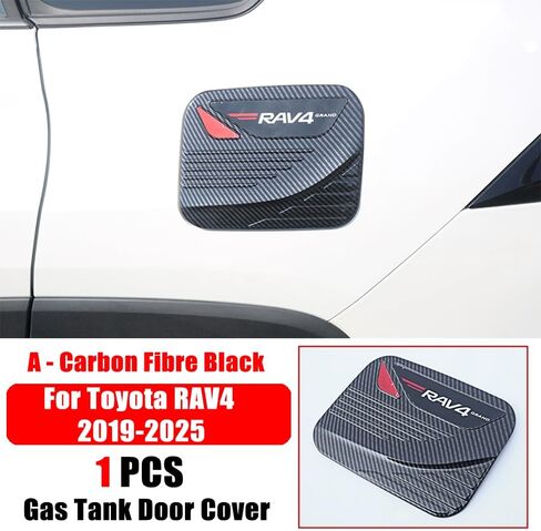 ل Toyota RAV4 2019-2025 باب الصنبور باب الوقود تقليم دبابة الغاز الواقية تغطية تغطية تويوتا RAV4 2019 2020 2021 2022 2023 2024 2025 (B-Carbon Fiber) in Saudi Arabia