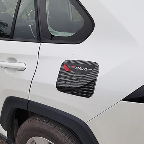 ل Toyota RAV4 2019-2025 باب الصنبور باب الوقود تقليم دبابة الغاز الواقية تغطية تغطية تويوتا RAV4 2019 2020 2021 2022 2023 2024 2025 (B-Carbon Fiber) in Saudi Arabia