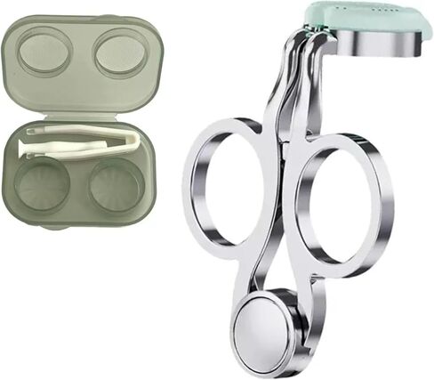 Upgraded Contact Lens Applicator and Remover Tool [2-Pack], Hygienic Silver Plated Lens Helper with Ins Style Transparent Travel Case, Easy to Use for Soft Contacts, Sensitive Eyes in Saudi Arabia
