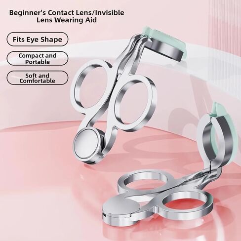 Upgraded Contact Lens Applicator and Remover Tool [2-Pack], Hygienic Silver Plated Lens Helper with Ins Style Transparent Travel Case, Easy to Use for Soft Contacts, Sensitive Eyes in Saudi Arabia