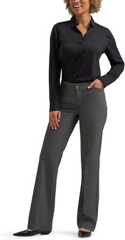 Lee Women's Ultra Lux Comfort with Flex Motion Trouser Pant, Static Gray in Saudi Arabia