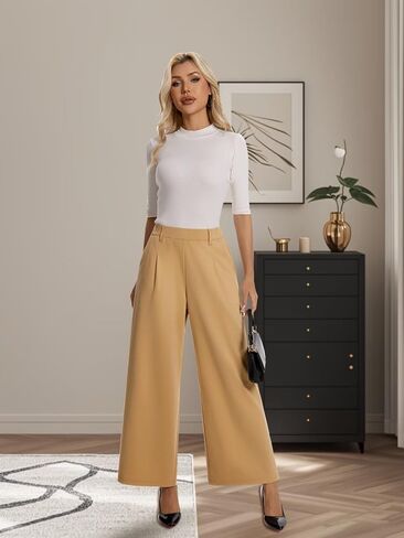 فستان المرأة سراويل الساق واسعة الساق على سروال عمل مسدود in Kuwait