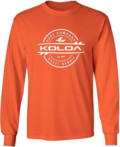 Koloa Surf Tall Long Sleeve Thruster Logo T-Shirt-Orange/w-4XLT in Saudi Arabia