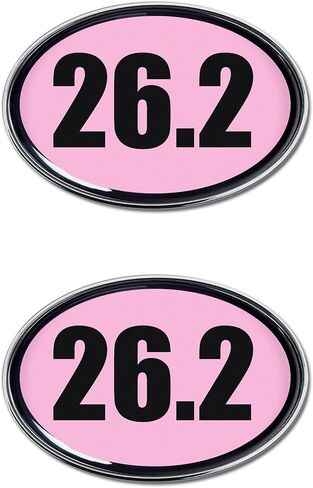 Elektroplate 2 Mini 26.2 Marathon Pink OEM chrome chrome للدراجات النارية ، والمراكب المائية ، والزخارف | ملاءمة عالمية في 2.15 "x x1.4 | Weatherproof | 2 pack in Kuwait