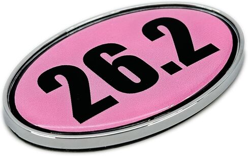 Elektroplate 2 Mini 26.2 Marathon Pink OEM chrome chrome للدراجات النارية ، والمراكب المائية ، والزخارف | ملاءمة عالمية في 2.15 "x x1.4 | Weatherproof | 2 pack in Kuwait