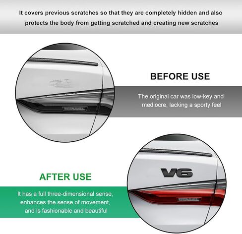 2 PCS V6 Metal Emblem, 3D V6 Nameplate Logo Badge Sticker Car Bumper Decal, Self-Adhesive Metal Emblem Sticker Exterior Decor for Vehicle Trunk Tailgate Side Fender (Black) in Kuwait